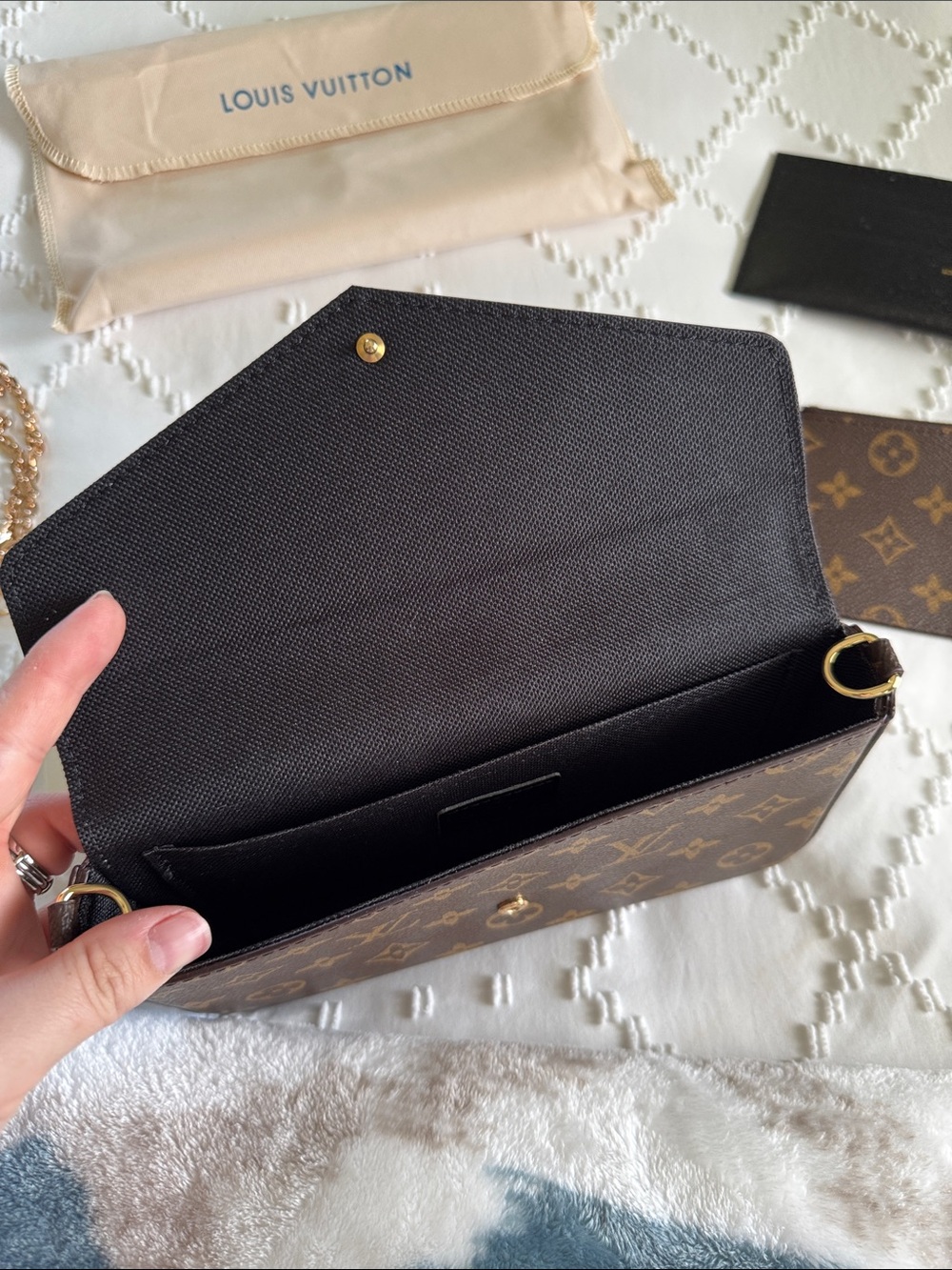 Louis Vuitton Brown Monogram Chain Wallet with Gold Hardware - Picture 8 of 10